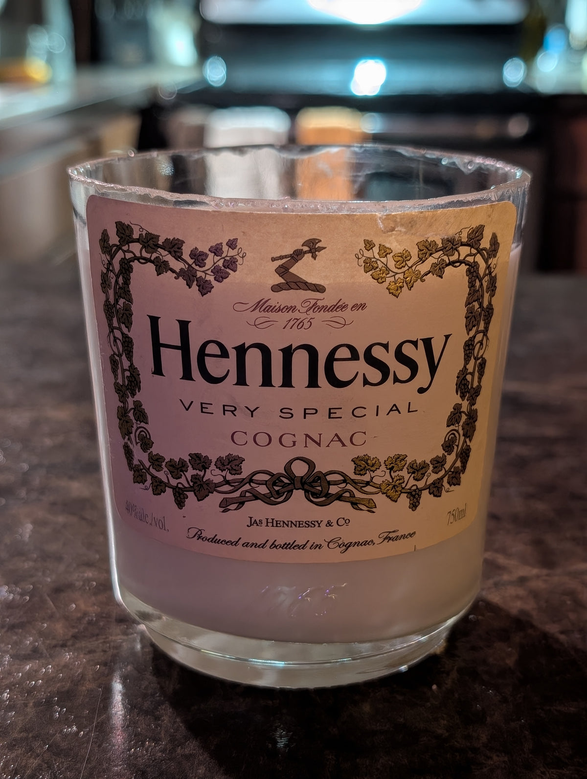 Cognac Bottle Candle