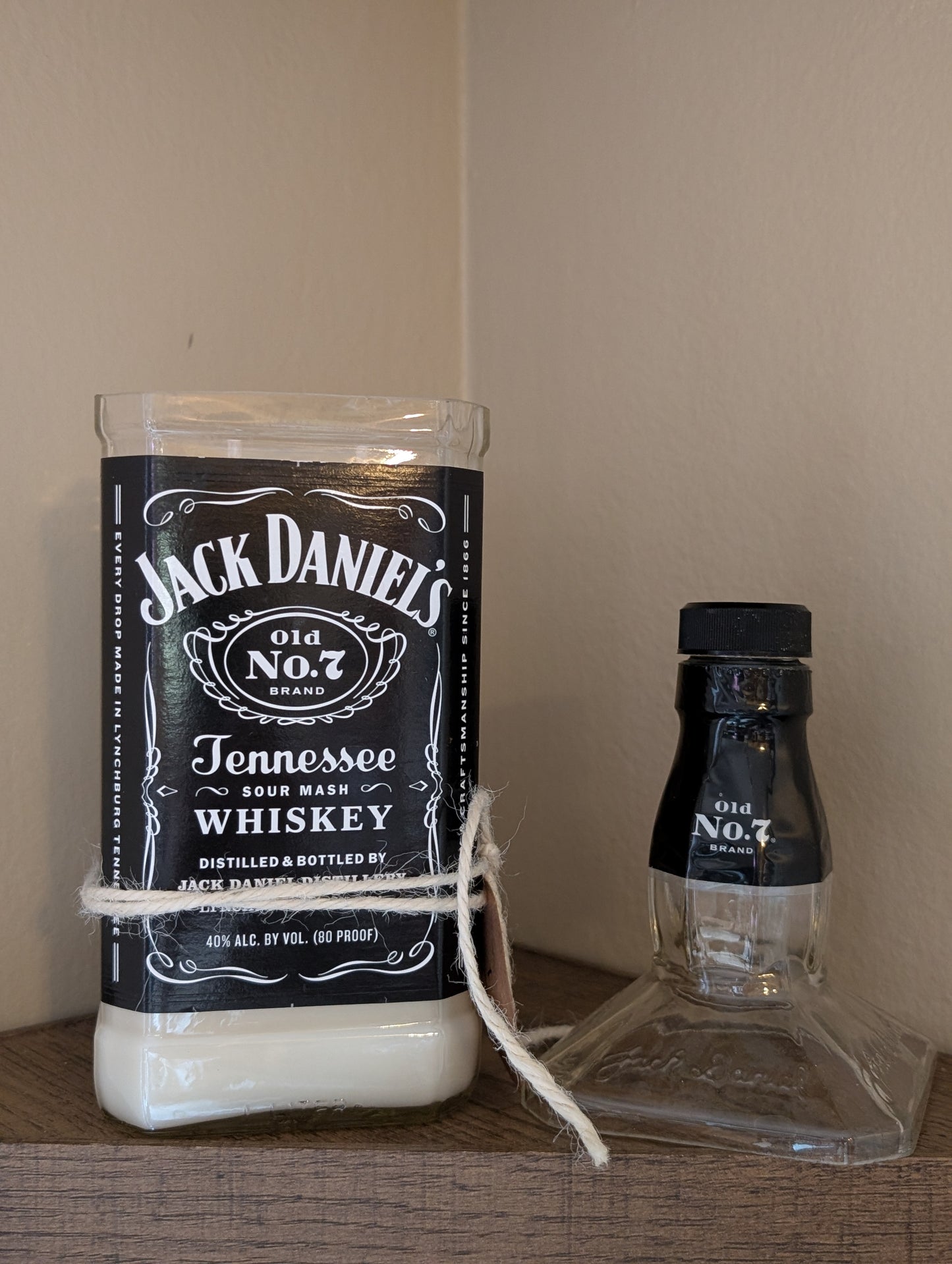 Whiskey bottle candle