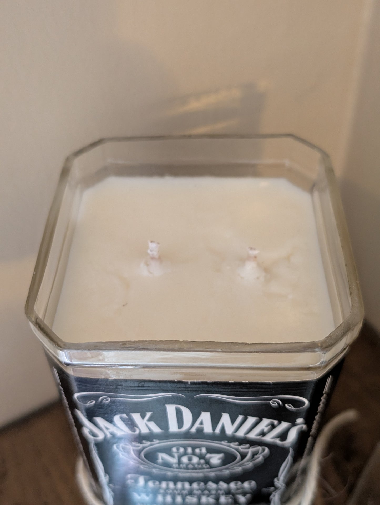 Whiskey bottle candle