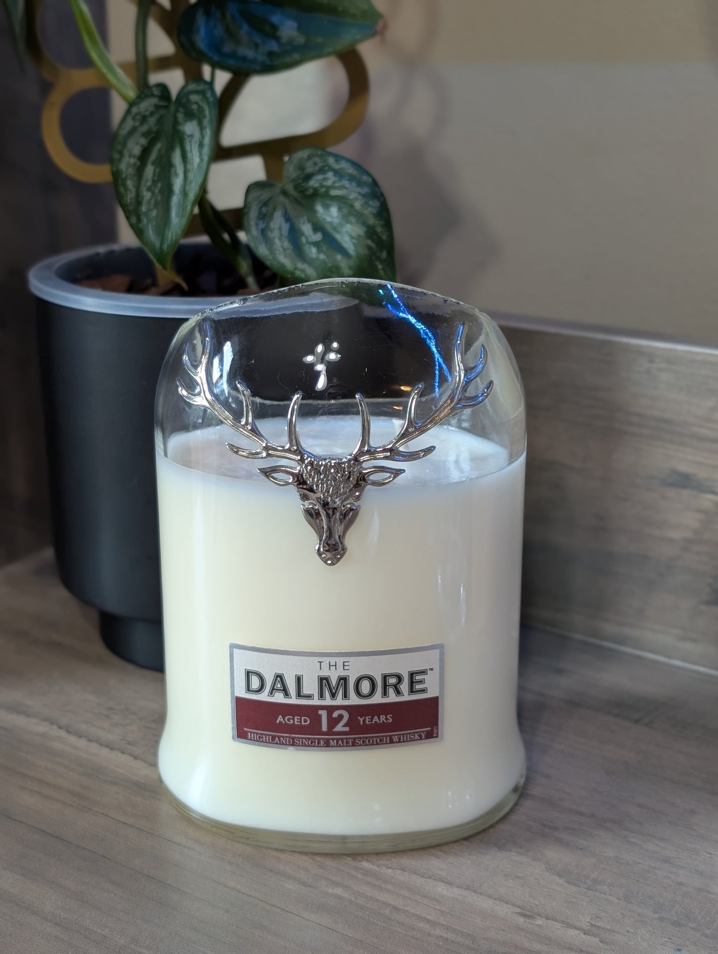 Whiskey bottle candle