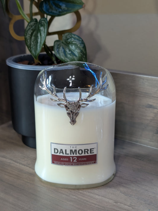 Whiskey bottle candle