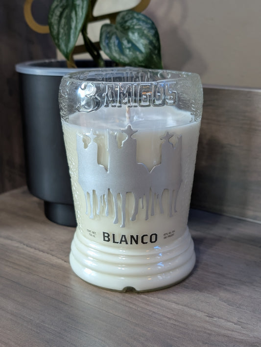 Tequila bottle soy candle